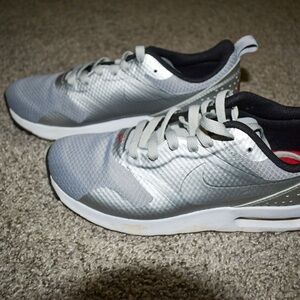 Nike Silver and White Athletic Shoes